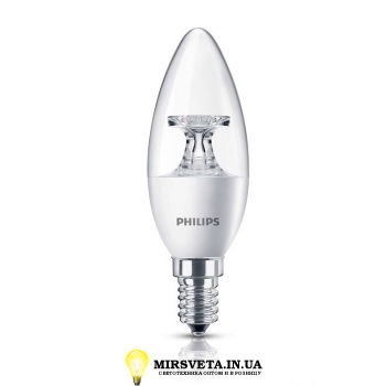 Лампа светодиодная LED 5.5-40W E14 2700K 230V B35 CL ND AP свеча Philips